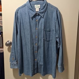 The Quacker Factory Demin Long Sleeve Button Down